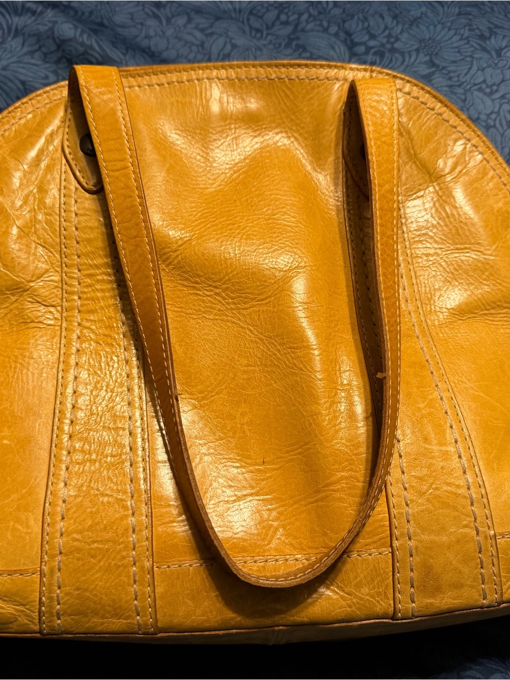 Frye Mustard Leather Hobo Shoulder Bag